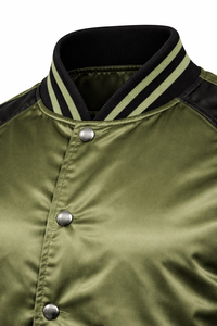 Veste bomber satinée personnalisée pour homme, veste de pilote légère et brillante avec fermeture éclair, poignets côtelés, design streetwear - Product Image 5