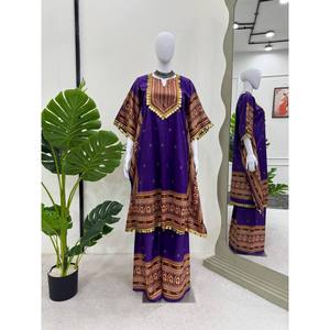 Magnifique ensemble haut et bas pour soirée, avec imprimé numérique et bordure en dentelle, taille XL - Product Image 4