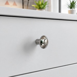 SHUBHAM Modern Metal Cabinet <b>Knob</b> Round <b>Drawer</b> Pull Chrome Finish Furniture Handle for Kitchen Wardrobe - Product Image 1