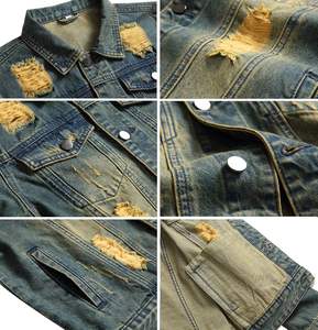 Chaqueta vaquera con efecto desgastado Spray Wash para invierno, abrigo informal duradero hasta la cadera, estilo urbano desgastado para ocasiones formales y de estilo urbano. - Product Image 4