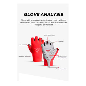 Guantes de ciclismo antideslizantes y acolchados para hombre y mujer, transpirables, absorbentes de golpes, para ir en bicicleta por carretera - Product Image 2