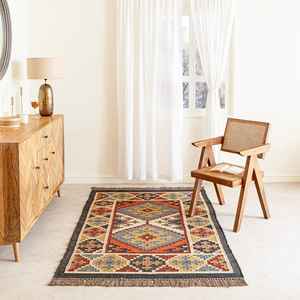 Alfombra de Área Hecha a Mano de Lujo, Alfombras Kilim de Yute y Lana Tejidas a Mano para Sala de Estar, Dormitorio y Estudio - Product Image 5