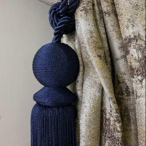 <b>Curtain</b> Tie Backs: Natural Rope & Cotton Tassel Tiebacks - Product Image 1