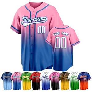 Camiseta de Béisbol Personalizada de Poliéster para Hombre y Mujer, con Botones, Bordado con Nombre y Número del Equipo, Uniformes Deportivos Hip Hop - Product Image 2