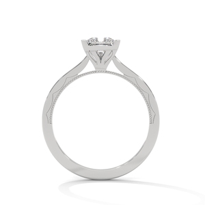 925 Sterling <b>Silver</b> Princess Cut Moissanite <b>Ring</b> <b>Solitaire</b> Engagement Wedding Band for Women - Product Image 3