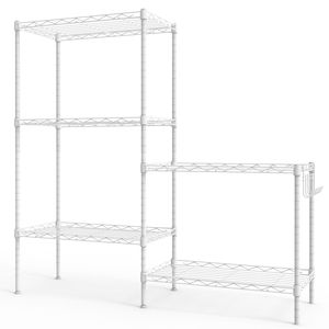 Scaffale Espositivo Regolabile a 5 Ripiani in Ferro 54*29*150cm, Struttura Deformabile con Piedini Regolabili per Unità di Scaffalatura - Product Image 3