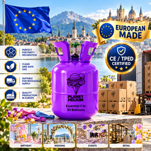Cilindro de Helio Desechable de 7L Aprobado por TPED, Hecho en Europa para Mayoristas de Artículos para Fiestas - Product Image 1
