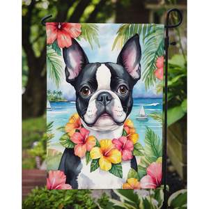 Boston Terrier Luau Jardin Drapeau Multicolore Décoratif Yard Drapeau Bannière pour Patio Illustration pour Lits De Fleurs et Boîte Aux Lettres Décor - Product Image 3