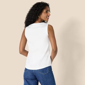 Camiseta sin mangas básica acanalada para mujer, suave, transpirable, de algodón, informal, de verano, para fitness y yoga, ropa al por mayor - Product Image 5
