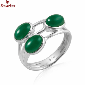 Trendy handmade solid 925 sterling <b>silver</b> golden rutile three gemstone <b>ring</b> for <b>men</b> fashion parties gift jewelry ready stock - Product Image 4