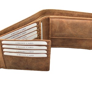 <b>Men's</b> Genuine Leather Vintage Fold Wallet Handmade Short Style Daily Use Fold Coin <b>Pouch</b> Short Win Button <b>for</b> Boys' Travel - Product Image 6