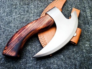 Handmade Tomahawk <b>Axe</b> With Wood <b>Handle</b> Forged Steel Blade Survival Hatchet Outdoor Tool - Product Image 5