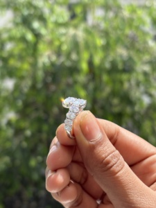 Anillo de Diamantes de Oro Blanco de 14K y 18K con Diamante Cultivado en Laboratorio, Corte Ovalado, para Mujer, Elegante Anillo de Compromiso, Boda, Joyería Fina, Regalo - Product Image 3