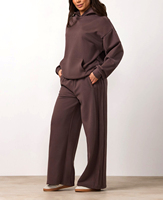 Survêtement sportif léger et confortable pour femme, grande taille, marron, avec coutures rehaussées, idéal pour l'hiver, personnalisable avec logo