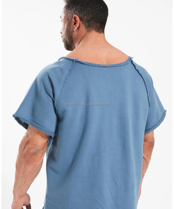 Camiseta Deportiva de Algodón 100% de Primera Calidad para Hombre, Corte Holgado, Bordes Crudos, Estilo 2026 - Product Image 2