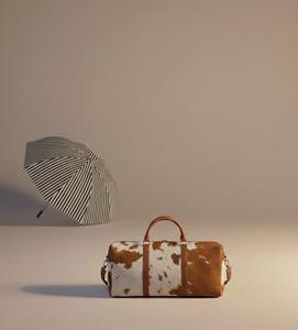 Nouvel Arrivage Sac de Voyage Week-end Écologique Fait Main en Cuir de Vachette à Poils Naturels Grande Taille Respirant 100% Véritable - Product Image 1