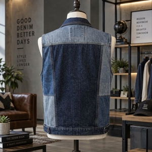 <b>Men</b> <b>Denim</b> <b>Vest</b> Made With Durable Cotton <b>Denim</b> Fabric Sleeveless Design Button Front Closure Comfortable Fit And Reinforced - Product Image 2