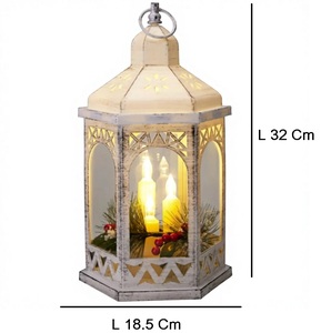 Waterproof Metal Lantern with Aurora Glow Handmade Die-Cut Design Eco-Friendly Christmas Home Decor - Product Image 6
