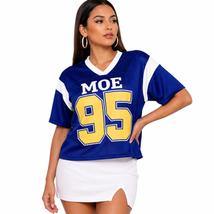 Camisetas Modernas para Mujer, Jersey de Fútbol Americano Personalizado, Cuello en V, Estilo Urbano, Ropa Deportiva de Alto Rendimiento, Marca Privada OEM - Product Image 1