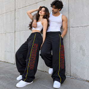 Pantalones deportivos de nailon para hombre, estilo jogger, de pierna recta, holgados, con ribetes personalizados, cortavientos, para senderismo y running, a la moda - Product Image 6
