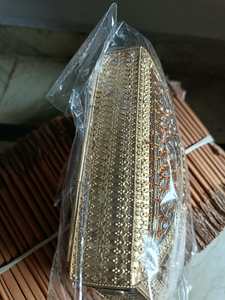 Sac à bandoulière artisanal en métal Kundan, mosaïque de strass brodés, velours doré, pour mariée, fête, mariage, usage féminin - Product Image 6