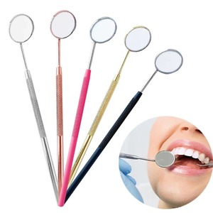Miroirs buccaux dentaires double face manuels en acier inoxydable autoclavables avec poignée ergonomique pour vérifier les extensions de cils et le maquillage des dents - Product Image 3