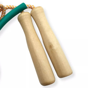 Corde à sauter Geo Brother Company GB-54 style 2026 avec poignée en bois, cordon vert 3M, durable, haute qualité, capacité de 1kg, unisexe, pour la maison - Product Image 3