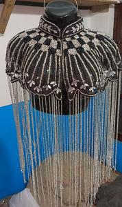 Black Gold Beaded Fringe Cape Sequin Embroidered Shoulder Collar Women Evening Party Fashion Garment Accessory - Product Image 5