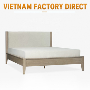 เตียงไม้โอ๊คแท้ขนาดควีนไซส์ สไตล์มินิมอล OEM/ODM สำหรับธุรกิจ B2B โครงเตียงแบบแท่น ไม่ต้องใช้เครื่องมือประกอบ เป็นมิตรต่อสิ่งแวดล้อม ผลิตจากเวียดนาม - Product Image 1