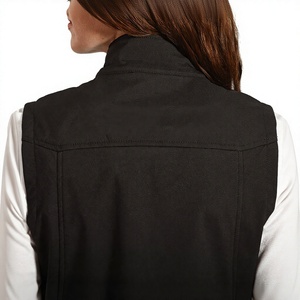 Veste softshell équestre noire en microfibre pour femme, col montant, fermeture éclair intégrale - Product Image 6