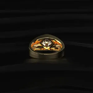 Bague signet 1 carat en diamant taille princesse, design spécial pour homme, pour fiançailles et mariage, de fournisseur et fabricant indien. - Product Image 3