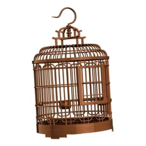 Cage à oiseaux en métal avec finition antique, suspendable, décorative, pour usage intérieur, structure en fil d'acier, motif solide - Product Image 3