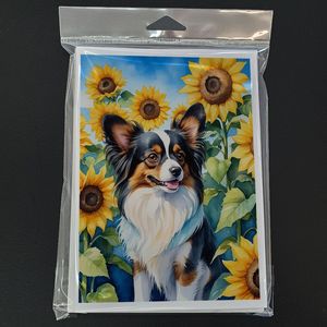 Papillon in Sunflowers A7 Whimsical Blank Greeting Cards Pack of 8 with <b>Envelopes</b> <b>5x7</b> Note Size - Product Image 3