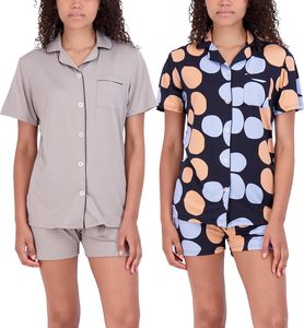 Conjunto de Pijama Suave para Mujer, 2 Piezas, Manga Corta, Ropa de Dormir Cómoda - Product Image 1