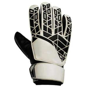 Gants de gardien de but de football personnalisés en cuir noir et bleu avec logo, protection des doigts réglable, design professionnel - Product Image 2