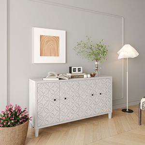 Accent Wooden 4-Door <b>Sideboard</b> Buffet Server Cabinet for Living Room Entryway Hallway or Office <b>Storage</b> - Product Image 4
