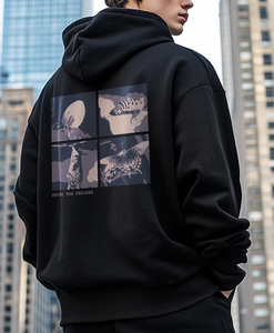 เสื้อฮู้ดดี้ผู้ชายคุณภาพสูง เสื้อสเวตเชิ้ตแบบสวมหัวทรงโอเวอร์ไซส์สำหรับทุกเพศ  รับสกรีนโลโก้ เสื้อฮู้ดดี้ผ้าคอตตอนหนาน้ำหนักมากสำหรับผู้ชาย - Product Image 3