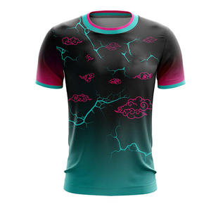 Camiseta Deportiva Sublimada para Hombre, Color Naranja, Negro y Amarillo, de Secado Rápido, Cuello Redondo, Ropa Deportiva para Adultos - Product Image 2