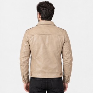 Blouson Bomber en Cuir Véritable pour Homme, Col Montant, Fermeture Éclair, Positionnement du Logo Personnalisé, Respirant, Veste Décontractée d'Hiver - Service OEM - Product Image 2