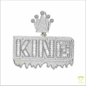 Collar de Lujo con Colgante de Corona 'KING' en Oro y Plata, Estilo Hip Hop, con Micro Pavé de Diamantes CZ - Product Image 5