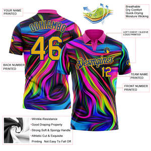 Personalized Sublimation Golf Polo 100% Polyester Sports Team Shirt <b>Custom</b> Club Uniform OEM Wholesale Printed Logo Athletic Wear - Product Image 4