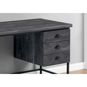 Scrivania per Computer Moderna e Contemporanea da 55 Pollici con Cassetti Portaoggetti, in Laminato Nero e Metallo, Postazione di Lavoro per Laptop - Product Image 3