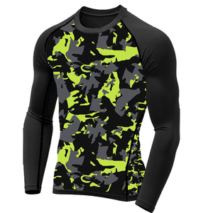 Fabricant de vêtements, dernier design, t-shirt de compression pour homme, vêtements de sport, couleur unie, manches longues, logo, vente en gros, entraînement, gym, UPF 50 - Product Image 6