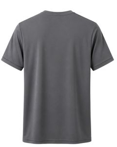 เสื้อยืดกีฬาผู้ชายสีเทาแบบแห้งเร็ว ผลิตตามสั่ง ระบายอากาศได้ดี ผลิตจากโพลีเอสเตอร์ เหมาะสำหรับออกกำลังกาย วิ่ง ฟิตเนส เสื้อยืดออกกำลังกายแบบเรียบง่าย - Product Image 1
