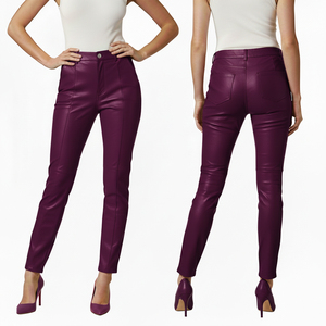 Usine de pantalons en similicuir pour femmes sur mesure, fournisseur de pantalons en PU élégants pour femmes, pantalons en cuir modernes pour femmes, marque privée - Product Image 6