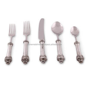 Juego de cubiertos de plata de acero inoxidable portátil con cuchara, tenedor, cuchillo para mantequilla, cubiertos niquelados para uso doméstico y en la cocina - Product Image 2