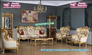 Juego de Sofás Victorianos Plateados Pulidos para el Hogar, Juego de Sofás Elegantes Tallados a Mano Italianos, Juego de Sofás con Incrustaciones de Plata para una Vida de Lujo en EE. UU. - Product Image 5