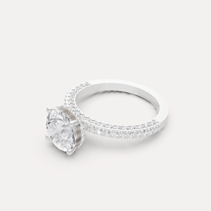 Anillo de halo oculto con diamante cultivado en laboratorio de 14k de la mejor calidad para compromiso, propuesta de matrimonio, aniversario, regalo nupcial disponible para la venta - Product Image 3