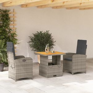 Ensemble de salle à manger de jardin gris brun foncé - Product Image 1