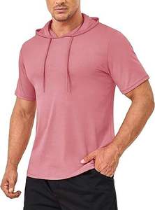 เสื้อฮู้ดแขนสั้นผ้าฝ้าย 100% น้ำหนักเบา สไตล์เรียบง่าย สำหรับผู้ชาย ขายส่งขายดีที่สุด รับผลิตตามแบบ - Product Image 5